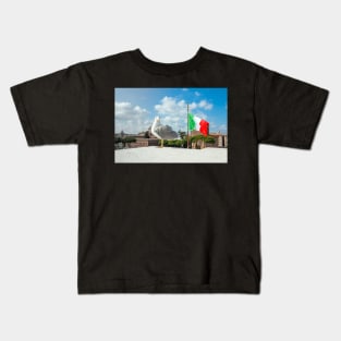 seagull at the top of palace in Piazza Venezia in Roma, Italy Kids T-Shirt